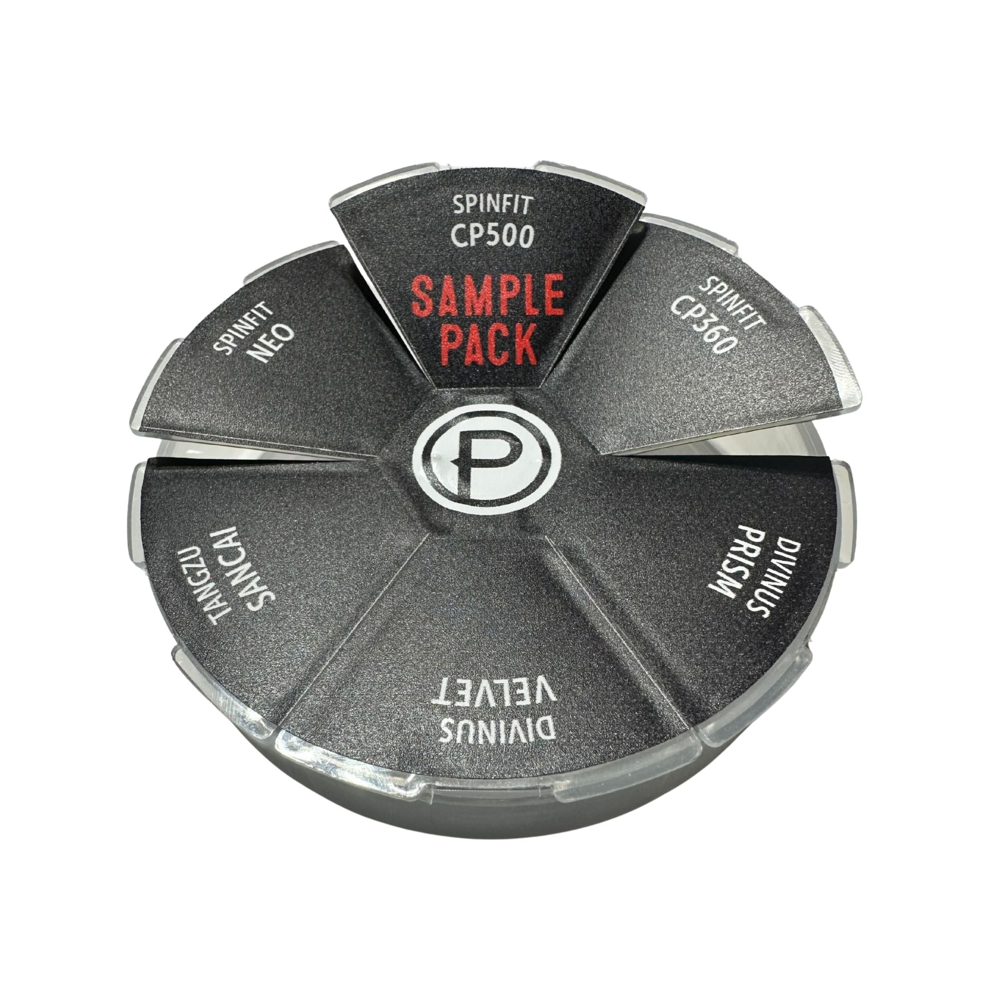 IEM sample pack with various compartments labeled on a white background