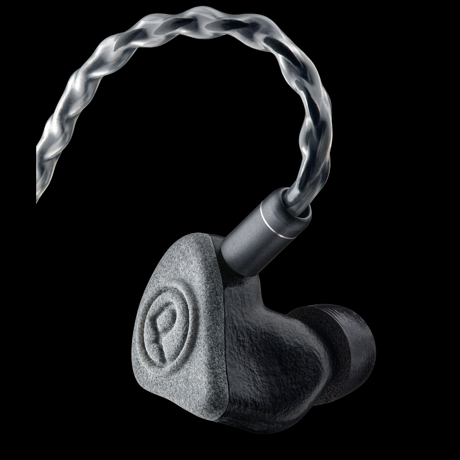 Plunge Audio Unity universal grey in-ear monitor close up